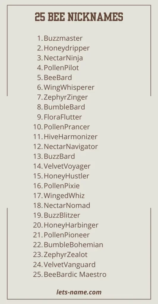 bee nicknames