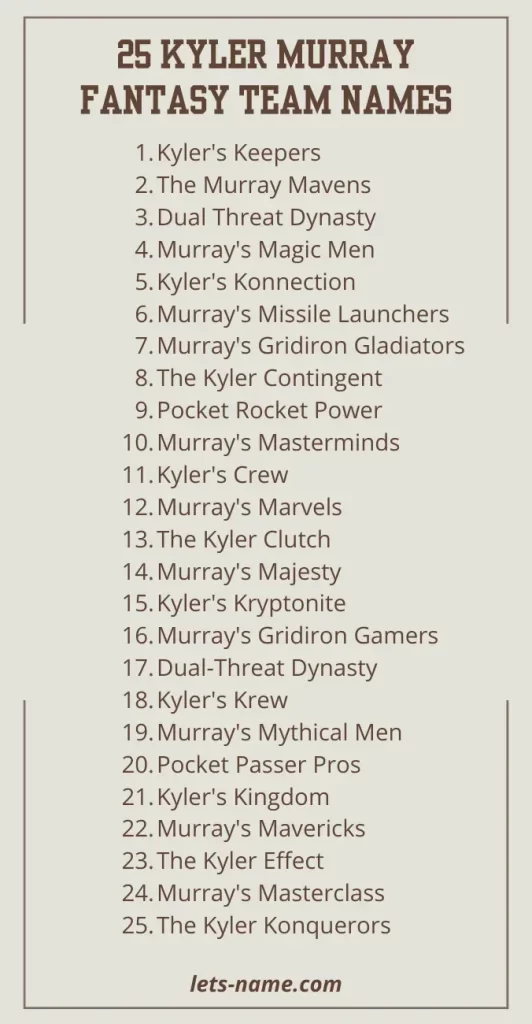kyler murray fantasy team names