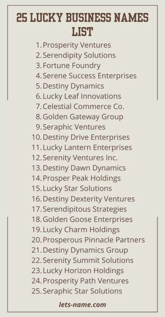 lucky business names list