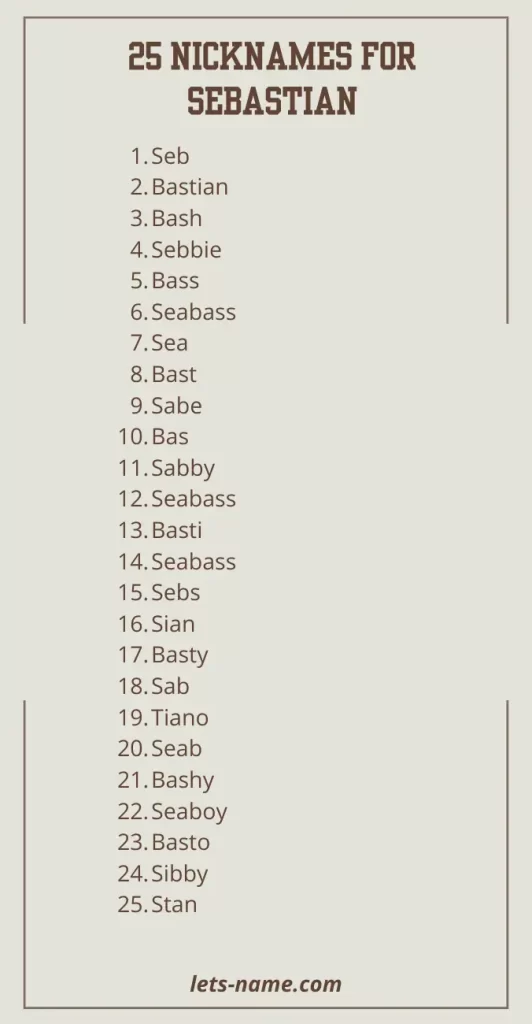 nicknames for sebastian