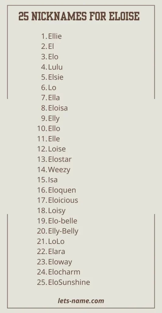 nicknames for eloise