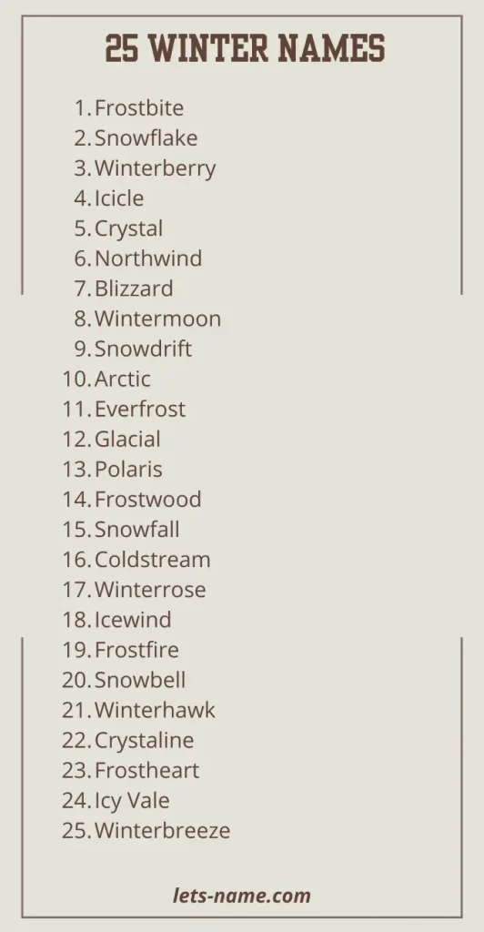 winter names