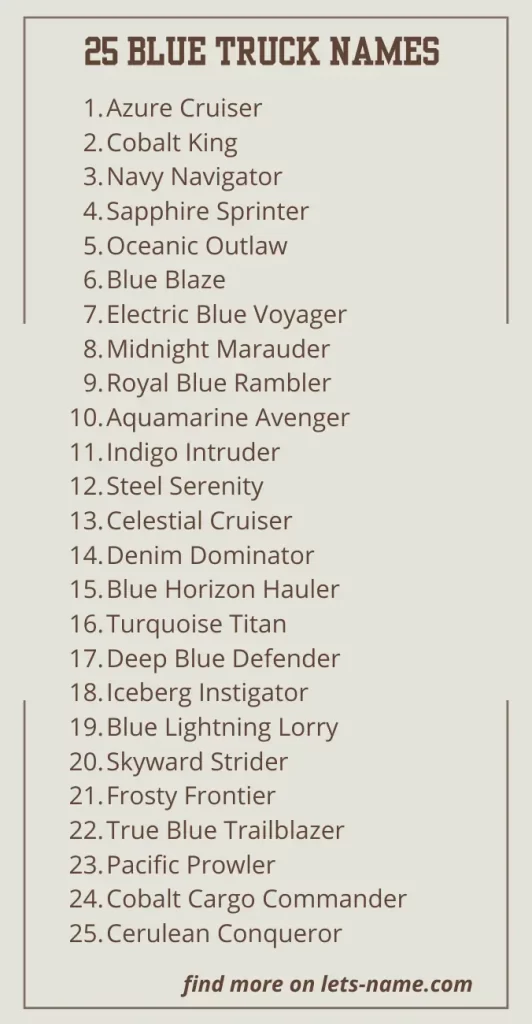 blue truck names
