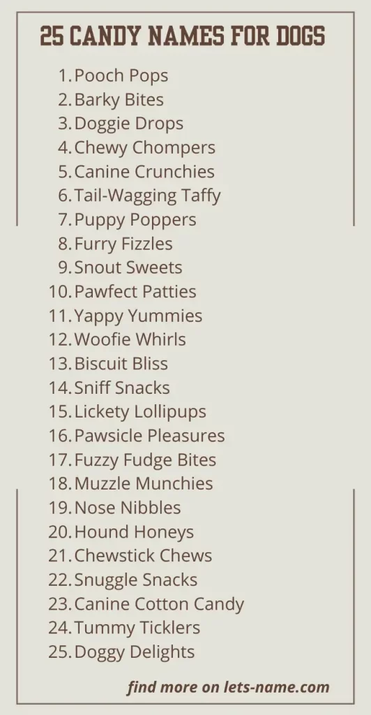 candy names for dogs