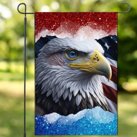 Bald Eagle American Flag for Garden | Instant Download PNG File