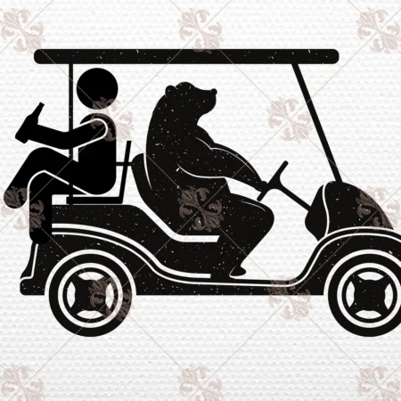 Funny Golf Shirt Design - Beer, Cart and Bear SVG PNG Files